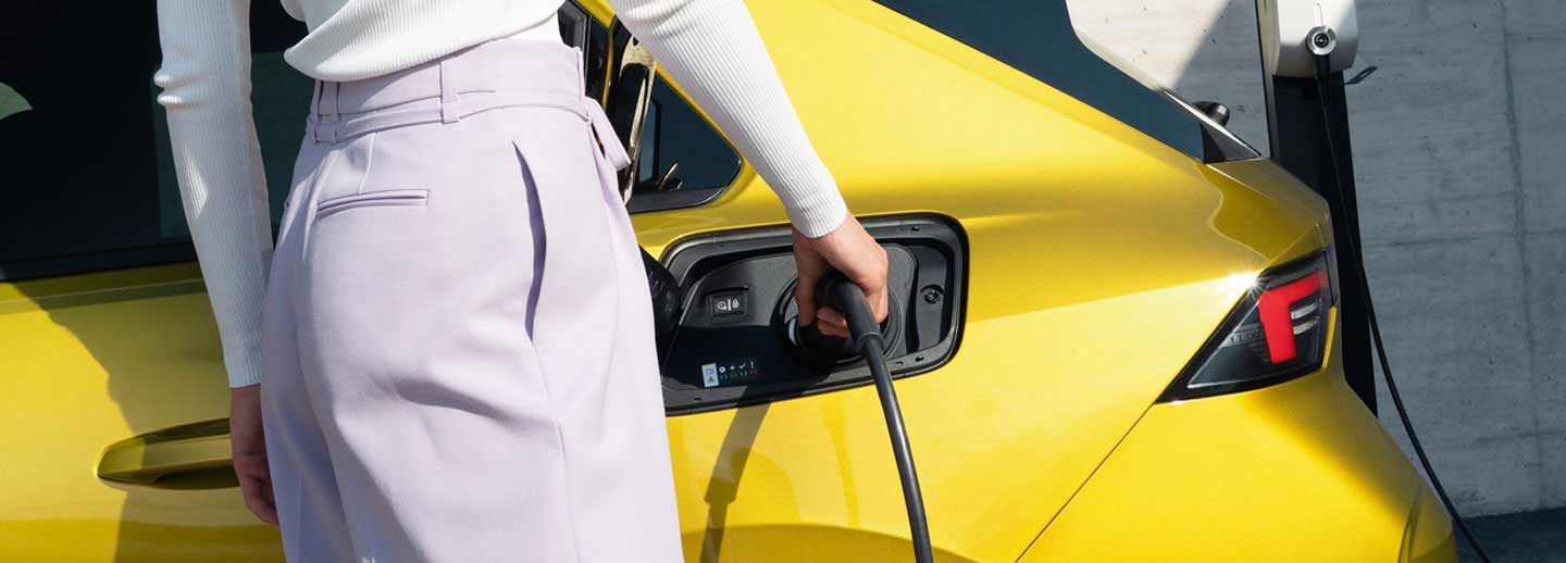 Electric car being put on charge