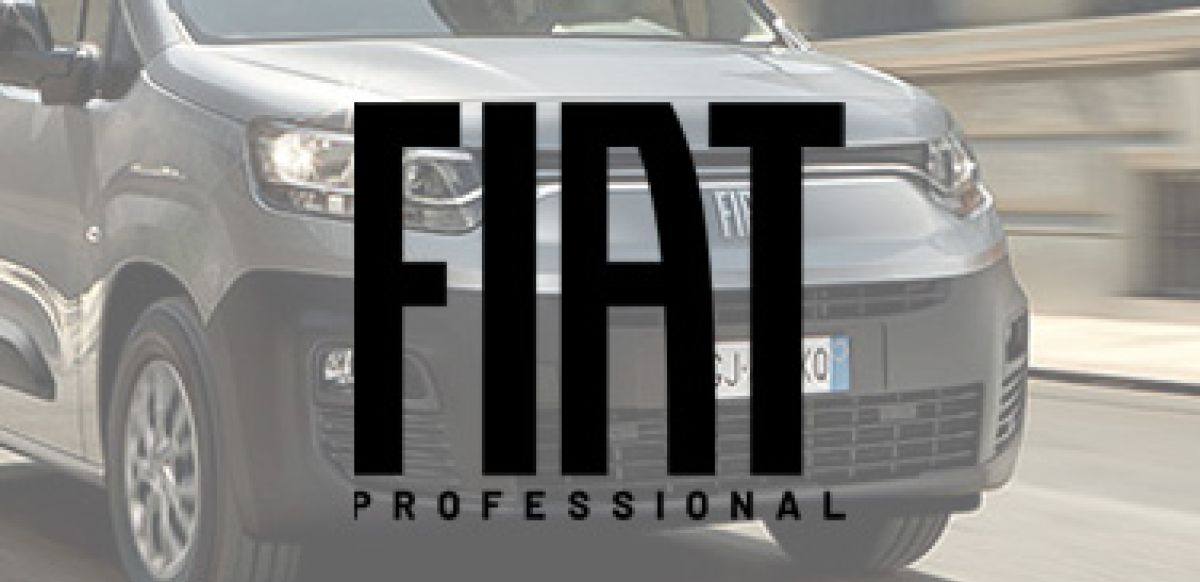 FIAT Professional logo with Doblo in the background