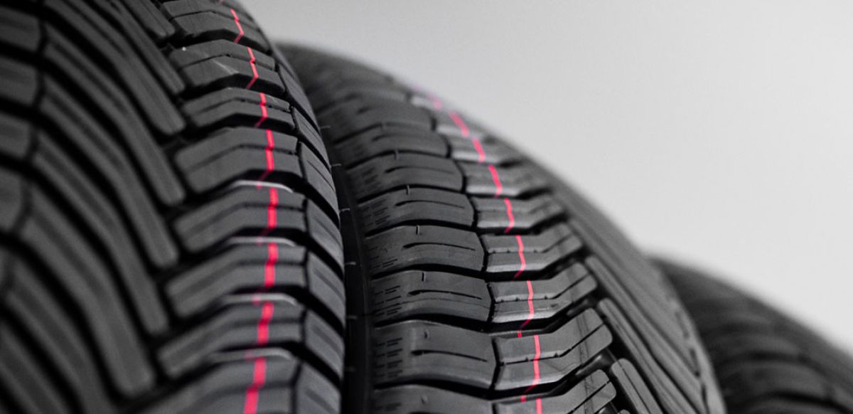Multiple car tyres stacked