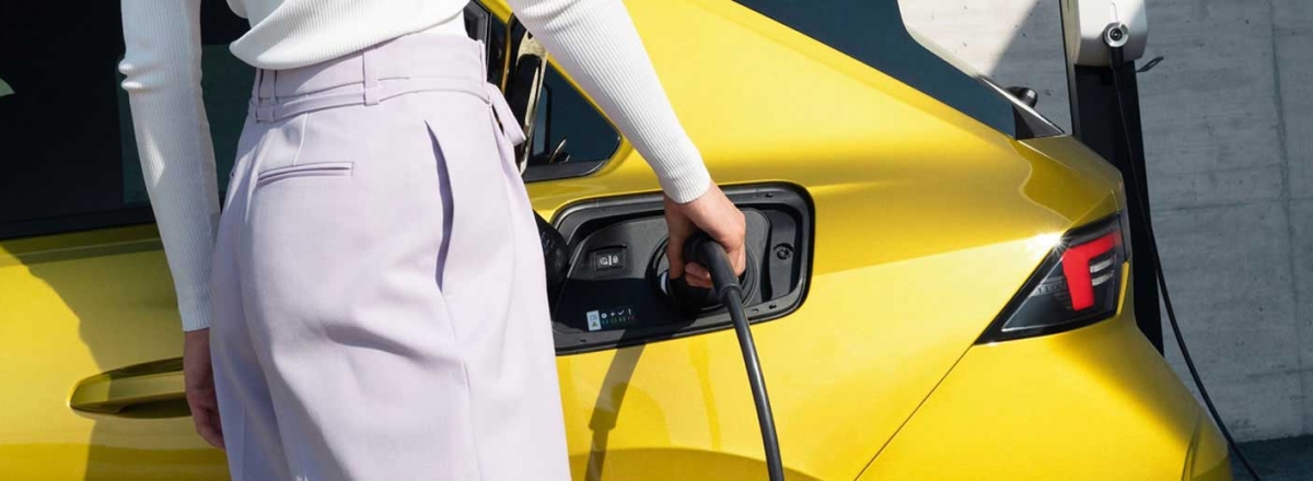 Electric car being put on charge