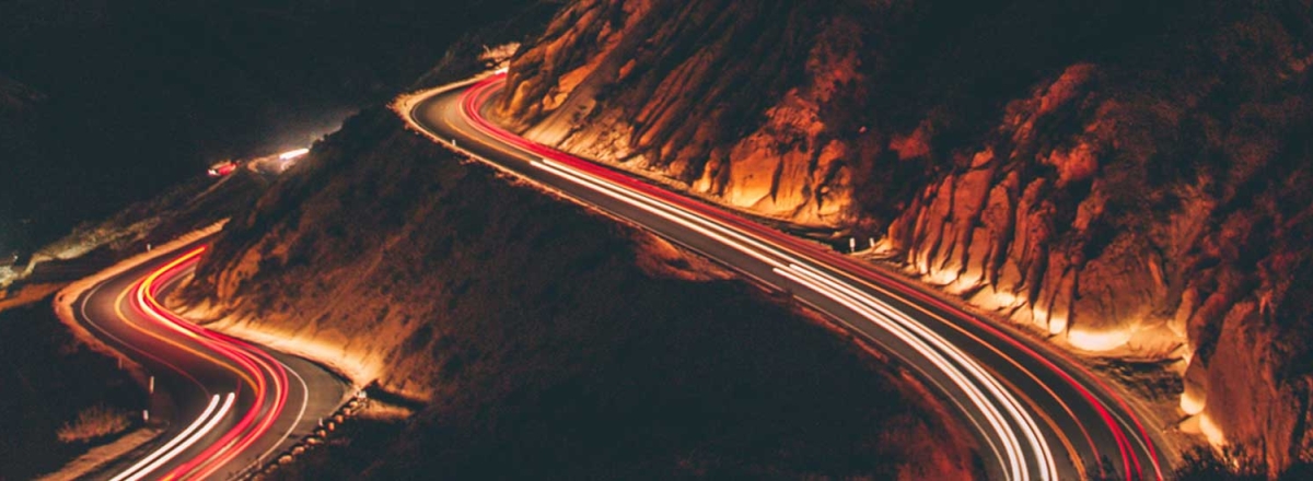Lights on road at nightime