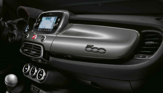 Interior view of Fiat 500 dashboard