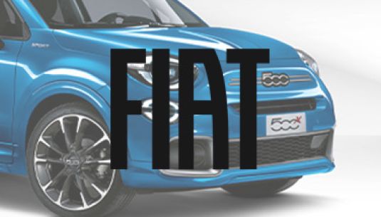 Fiat 500X TOP in Italia Blue with Fiat logo