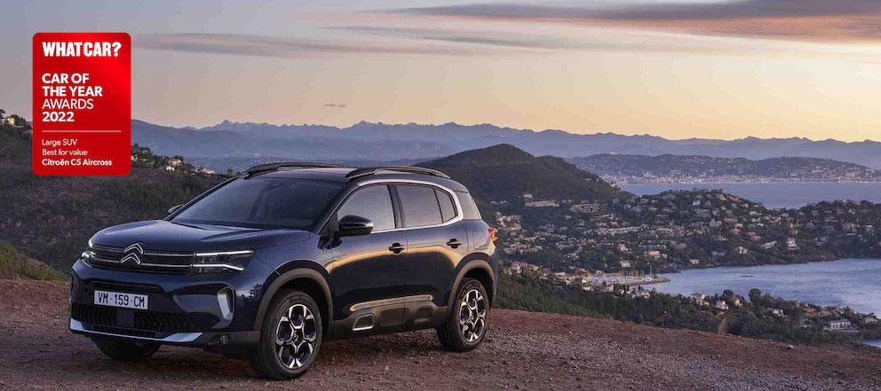 Citroen C5 Aircross parked in the mountains