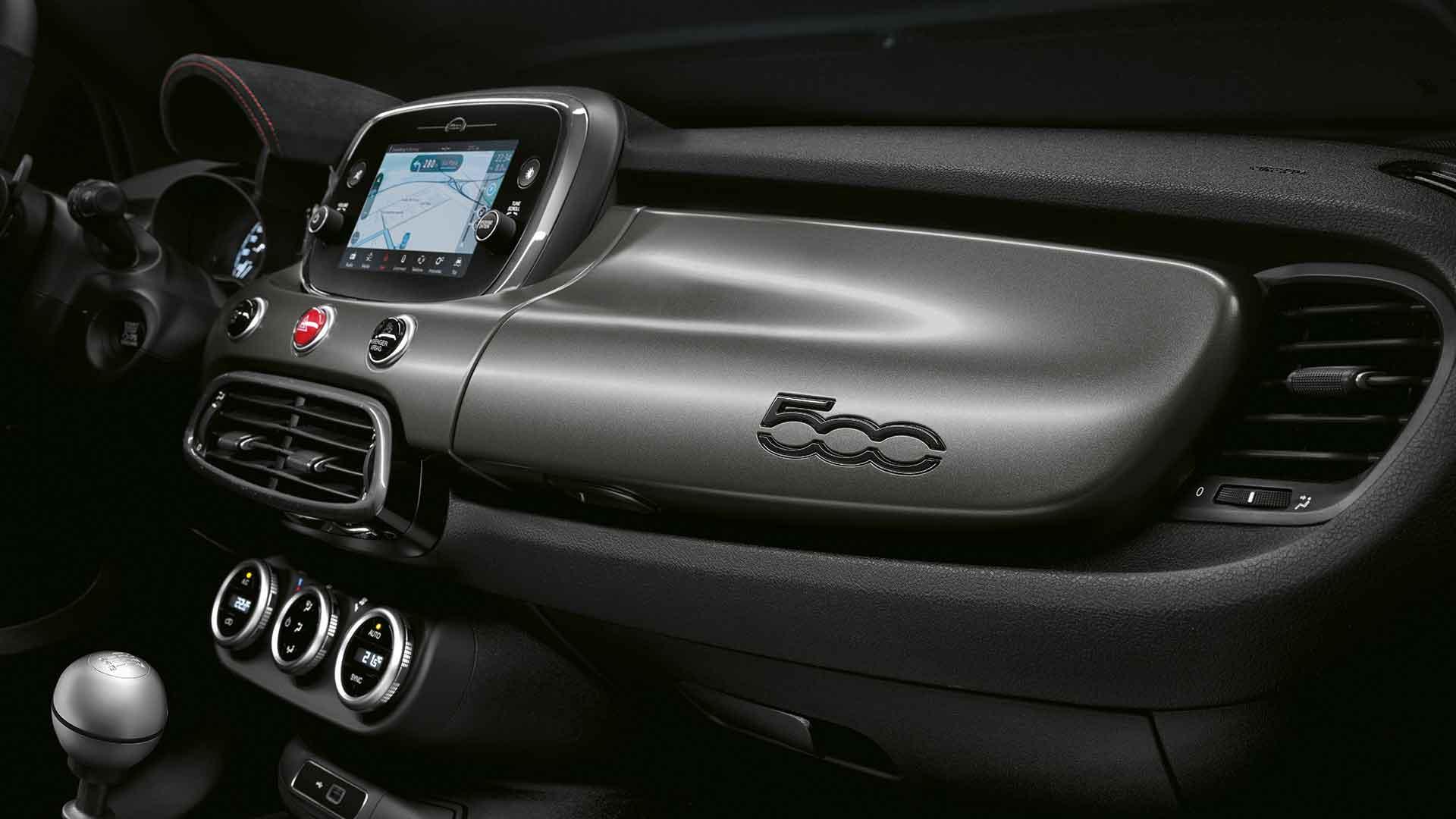 Interior view of Fiat 500 dashboard