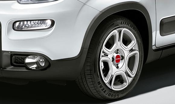 Close up of Fiat Panda wheels